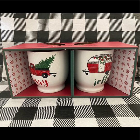 MHI Christmas Mug Set Classic Truck Camper Design - Picture 1 of 5